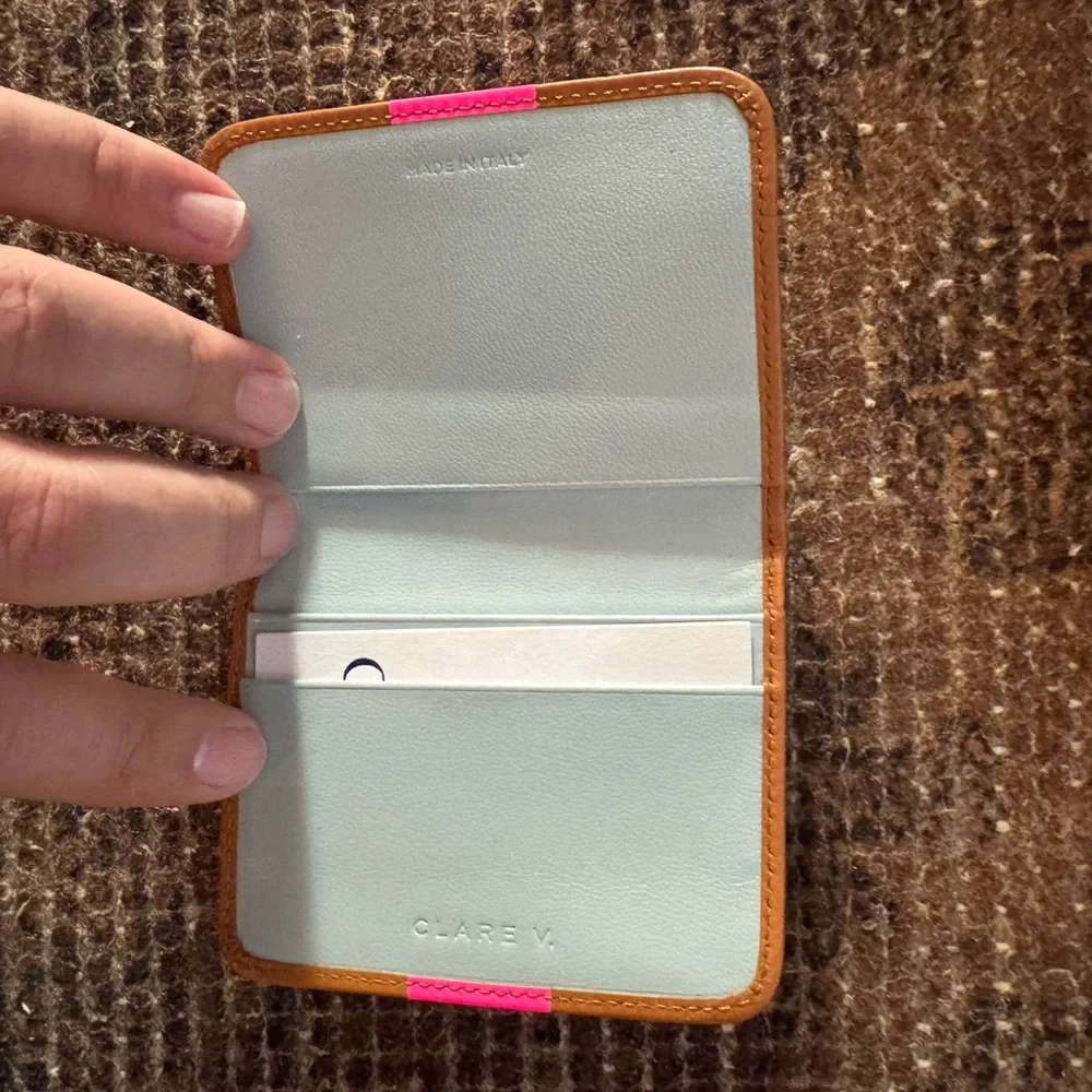 Clare V Tan and Pink Card Holder - Picture 2 of 3